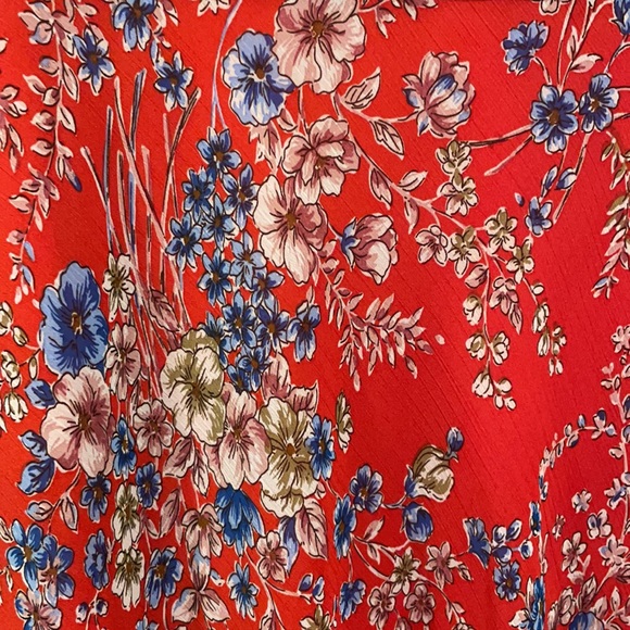 Vintage dress - classy and flirty floral print ruffled shoulders, ruched waist - Picture 6 of 8